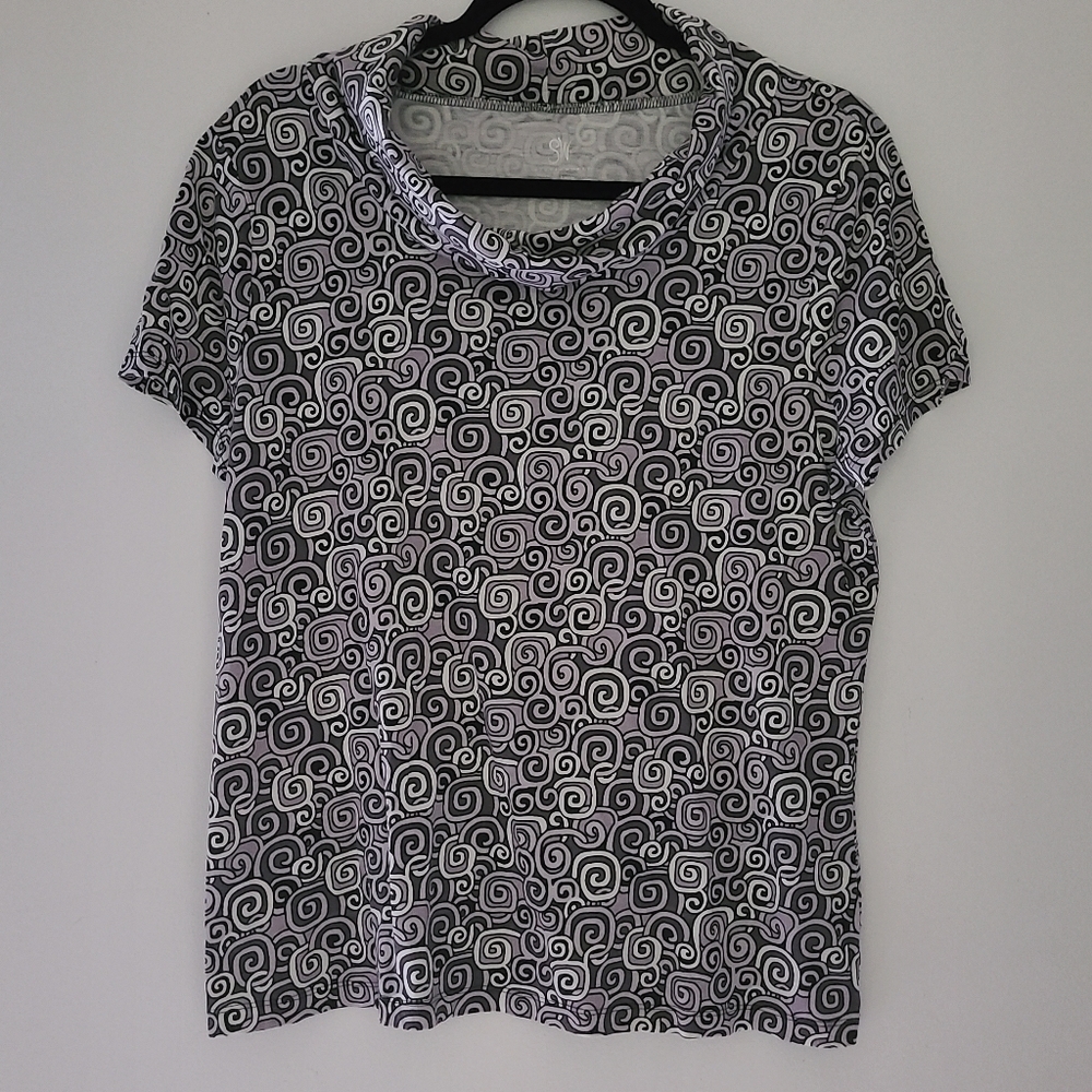 STUDIO WORKS cowl neck short sleeves top
